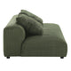Modway Solace Modular 2-Piece Corduroy Armless Loveseat and Ottoman Set in Fern - Corduroy Upholstered 2-Seat Sofa with Ottoman - Modern