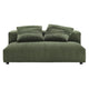 Modway Solace Modular 2-Piece Corduroy Armless Loveseat and Ottoman Set in Fern - Corduroy Upholstered 2-Seat Sofa with Ottoman - Modern