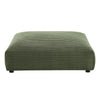 Modway Solace Modular 2-Piece Corduroy Armless Loveseat and Ottoman Set in Fern - Corduroy Upholstered 2-Seat Sofa with Ottoman - Modern