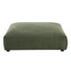 Modway Solace Modular 2-Piece Corduroy Armless Loveseat and Ottoman Set in Fern - Corduroy Upholstered 2-Seat Sofa with Ottoman - Modern