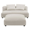 Modway Solace Modular 2-Piece Armless Fabric Loveseat and Ottoman Set in Salt - Comfy Upholstered 2-Seat Sofa with Ottoman - Modern Accent