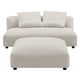 Modway Solace Modular 2-Piece Armless Fabric Loveseat and Ottoman Set in Salt - Comfy Upholstered 2-Seat Sofa with Ottoman - Modern Accent