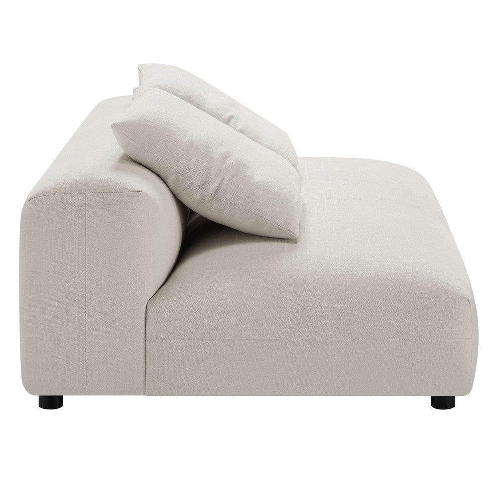 Modway Solace Modular 2-Piece Armless Fabric Loveseat and Ottoman Set in Salt - Comfy Upholstered 2-Seat Sofa with Ottoman - Modern Accent