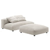 Modway Solace Modular 2-Piece Armless Fabric Loveseat and Ottoman Set in Salt - Comfy Upholstered 2-Seat Sofa with Ottoman - Modern Accent Loveseat - Living Room 2 Seater with Footstool