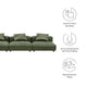 Modway Solace Corduroy 3-Piece Modular Sofa in Fern - Comfy Corduroy Upholstered Deep Seat Couch - Modern 3-Seat Armless Sectional Chairs