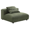 Modway Solace Corduroy 3-Piece Modular Sofa in Fern - Comfy Corduroy Upholstered Deep Seat Couch - Modern 3-Seat Armless Sectional Chairs