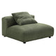 Modway Solace Corduroy 3-Piece Modular Sofa in Fern - Comfy Corduroy Upholstered Deep Seat Couch - Modern 3-Seat Armless Sectional Chairs