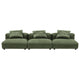Modway Solace Corduroy 3-Piece Modular Sofa in Fern - Comfy Corduroy Upholstered Deep Seat Couch - Modern 3-Seat Armless Sectional Chairs