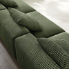 Modway Solace Corduroy 3-Piece Modular Sofa in Fern - Comfy Corduroy Upholstered Deep Seat Couch - Modern 3-Seat Armless Sectional Chairs
