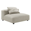 Modway Solace Fabric Upholstered 3-Piece Modular Sofa in Linen - Comfy Upholstered Deep Seat Couch - Modern 3-Seat Armless Sectional Chairs