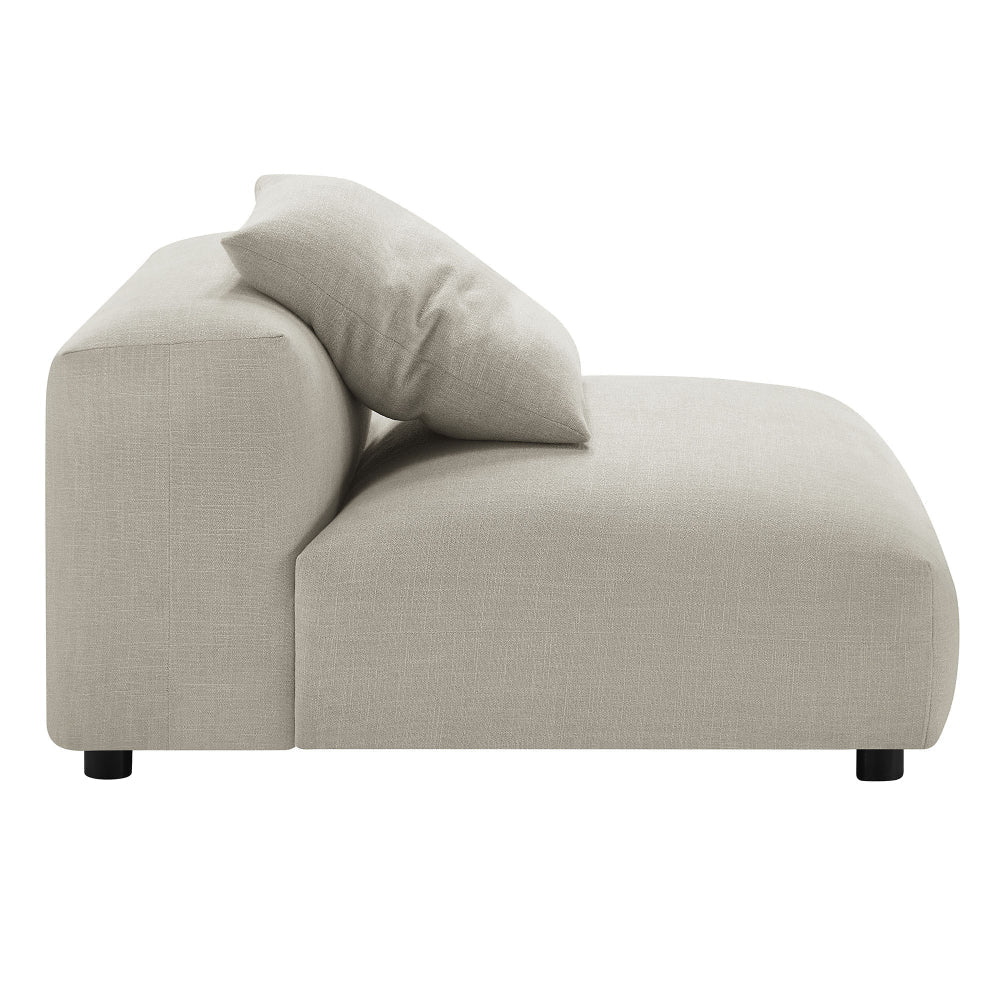 Modway Solace Fabric Upholstered 3-Piece Modular Sofa in Linen - Comfy Upholstered Deep Seat Couch - Modern 3-Seat Armless Sectional Chairs