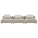 Modway Solace Fabric Upholstered 3-Piece Modular Sofa in Linen - Comfy Upholstered Deep Seat Couch - Modern 3-Seat Armless Sectional Chairs