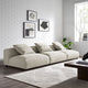 Modway Solace Fabric Upholstered 3-Piece Modular Sofa in Linen - Comfy Upholstered Deep Seat Couch - Modern 3-Seat Armless Sectional Chairs