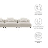 Solace 3-Piece Modular Upholstered Fabric Sofa by Modway