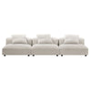 Modway Solace Fabric Upholstered 3-Piece Modular Sofa in Salt - Comfy Upholstered Deep Seat Couch - Modern 3-Seat Armless Sectional Chairs