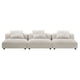 Modway Solace Fabric Upholstered 3-Piece Modular Sofa in Salt - Comfy Upholstered Deep Seat Couch - Modern 3-Seat Armless Sectional Chairs