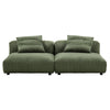 Modway Solace Corduroy 2-Piece Modular Sofa in Fern - Comfy Corduroy Upholstered Deep Seat Loveseat - Modern 2-Seat Armless Chairs