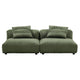 Modway Solace Corduroy 2-Piece Modular Sofa in Fern - Comfy Corduroy Upholstered Deep Seat Loveseat - Modern 2-Seat Armless Chairs