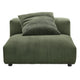 Modway Solace Corduroy 2-Piece Modular Sofa in Fern - Comfy Corduroy Upholstered Deep Seat Loveseat - Modern 2-Seat Armless Chairs