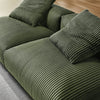 Modway Solace Corduroy 2-Piece Modular Sofa in Fern - Comfy Corduroy Upholstered Deep Seat Loveseat - Modern 2-Seat Armless Chairs
