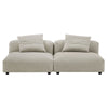 Modway Solace Fabric Upholstered 2-Piece Modular Sofa in Linen - Comfy Upholstered Deep Seat Loveseat - Modern 2-Seat Armless Sectional