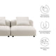 Modway Solace Fabric Upholstered 2-Piece Modular Sofa in Salt - Comfy Upholstered Deep Seat Loveseat - Modern 2-Seat Armless Sectional