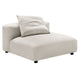 Modway Solace Fabric Upholstered 2-Piece Modular Sofa in Salt - Comfy Upholstered Deep Seat Loveseat - Modern 2-Seat Armless Sectional