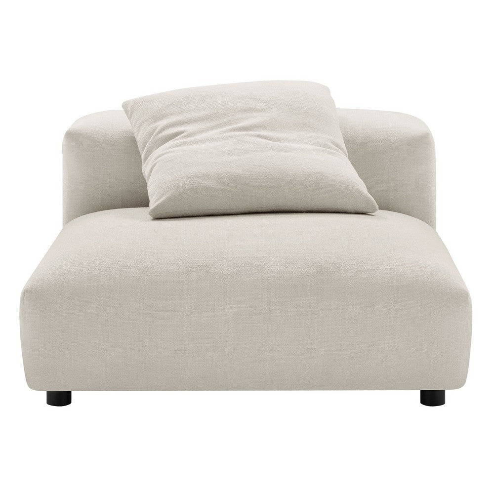 Modway Solace Fabric Upholstered 2-Piece Modular Sofa in Salt - Comfy Upholstered Deep Seat Loveseat - Modern 2-Seat Armless Sectional