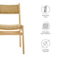 Modway Wynn Wood and Rope Dining Side Chairs Set of 2 in Natural Natural - Armless Kitchen Table Chairs - Modern Mid-Century Accent Chairs