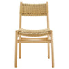 Modway Wynn Wood and Rope Dining Side Chairs Set of 2 in Natural Natural - Armless Kitchen Table Chairs - Modern Mid-Century Accent Chairs