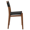 Modway Wynn Wood and Rope Dining Side Chairs Set of 2 in Walnut Black - Armless Kitchen Table Chairs - Modern Mid-Century Accent Chairs