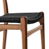 Modway Wynn Wood and Rope Dining Side Chairs Set of 2 in Walnut Black - Armless Kitchen Table Chairs - Modern Mid-Century Accent Chairs