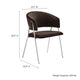 Modway Nella Performance Velvet Barrel Dining Chairs Set of 2 in Chocolate Brown - Velvet Retro Club Kitchen Chairs with Metal Legs - Mid