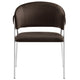 Modway Nella Performance Velvet Barrel Dining Chairs Set of 2 in Chocolate Brown - Velvet Retro Club Kitchen Chairs with Metal Legs - Mid