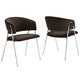 Modway Nella Performance Velvet Barrel Dining Chairs Set of 2 in Chocolate Brown - Velvet Retro Club Kitchen Chairs with Metal Legs - Mid Century Modern Living Room Accent Armchairs