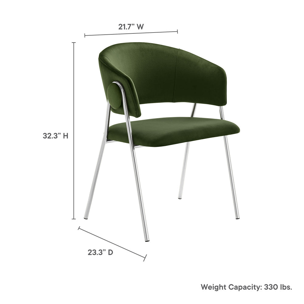 Nella Upholstered Performance Velvet Dining Chair Set of 2 by Modway