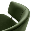 Modway Nella Performance Velvet Barrel Dining Chairs Set of 2 in Moss Green Silver - Velvet Retro Club Kitchen Chairs with Metal Legs - Mid
