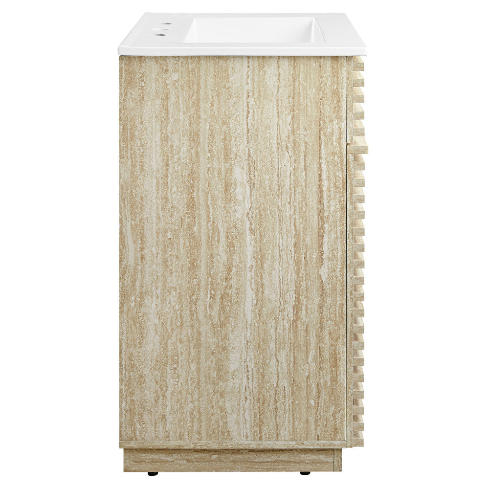 Render 24’’ Faux Travertine Bathroom Vanity With Sink by Modway
