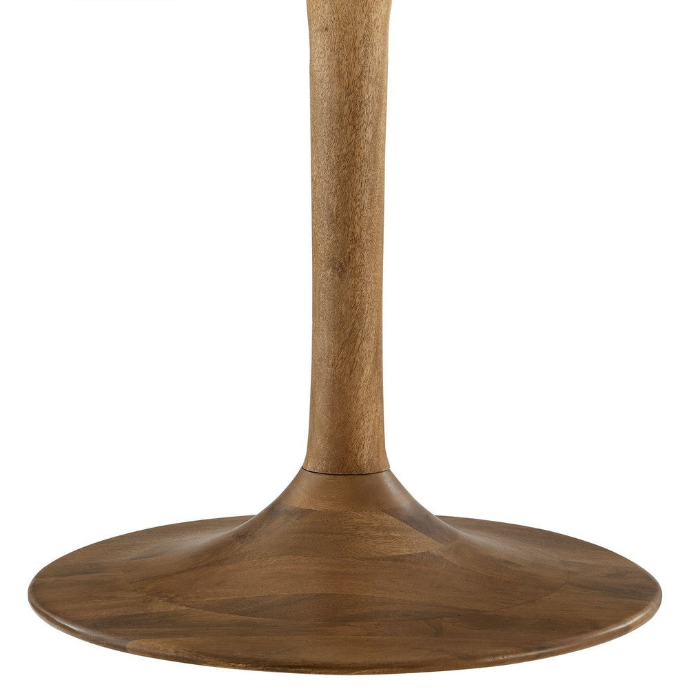 Modway Lippa 48 Inch Round Wood Dining Table in Natural – Solid Mango Wood Tabletop with Pedestal Base - Mid Century Modern Dining Room