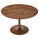 Modway Lippa 48 Inch Round Wood Dining Table in Walnut – Solid Mango Wood Tabletop with Pedestal Base - Mid Century Modern Dining Room