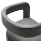 Modway Winslow Stain-Resistant Performance Velvet Dining Chair in Storm Gray - Open Back Barrel Armchair - Upholstered Dining Chair - Cozy