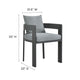 Modway Tahoe Outdoor Patio Powder-Coated Aluminum Fabric Dining Chair in Gray Gray - Patio Metal Dining Chair with Cushions - Accent