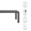 Tahoe Rectangular Outdoor Patio Aluminum Dining Table by Modway MDY-EEI-7054-GRY