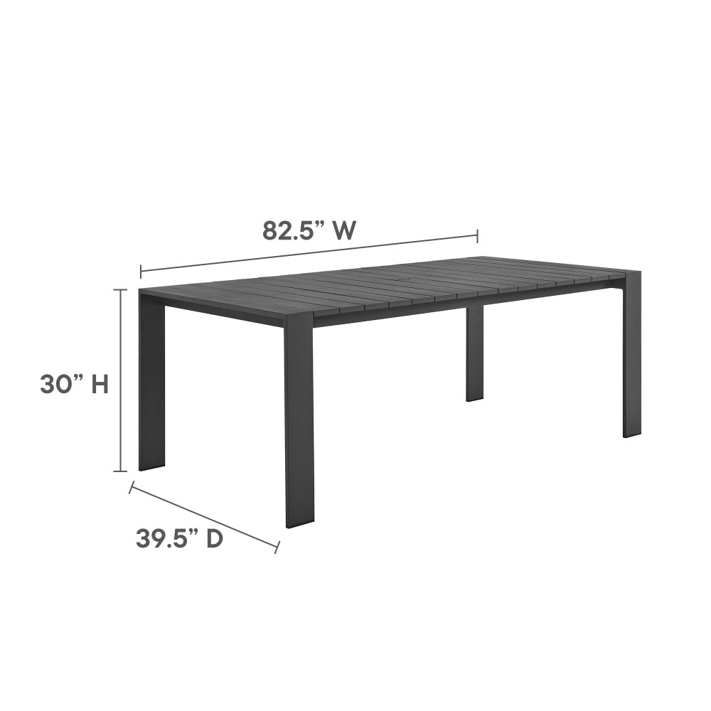 Tahoe Rectangular Outdoor Patio Aluminum Dining Table by Modway MDY-EEI-7054-GRY