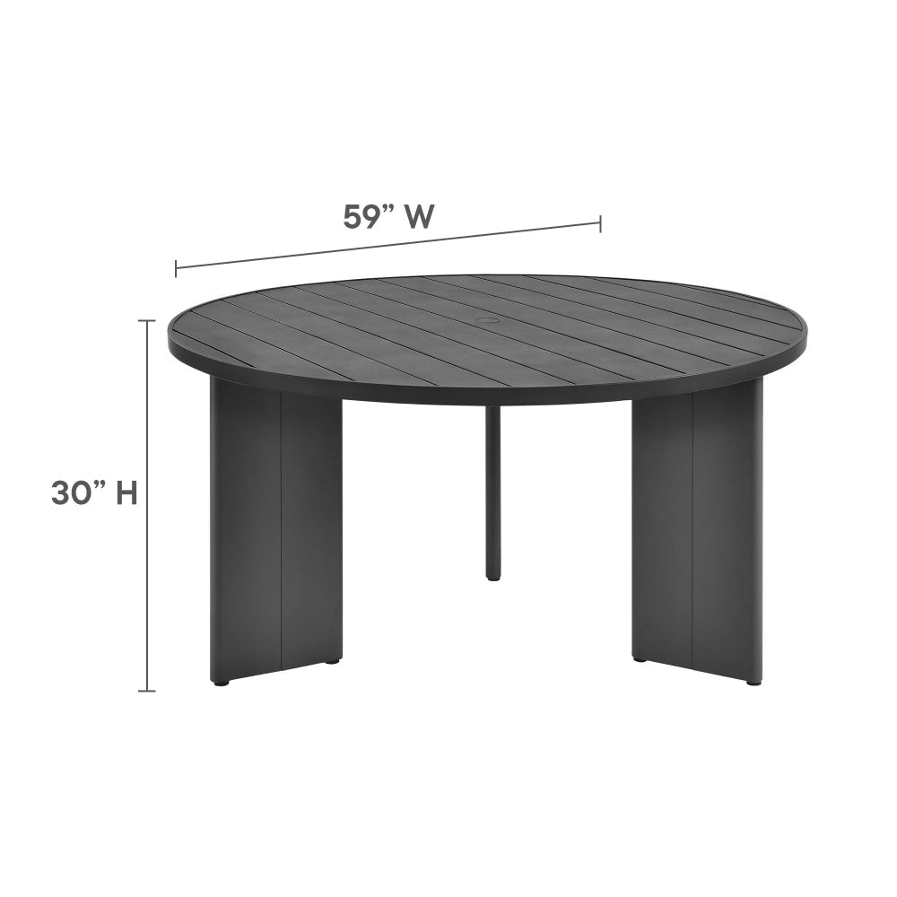 Tahoe Round Outdoor Patio Aluminum Dining Table by Modway MDY-EEI-7055-GRY