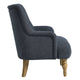 Modway Ellington Living Room Accent Armchair in Slate Blue – Fabric Upholstered Reading Arm Chair with Wooden Legs – Modern Lounge Chair