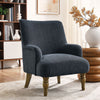 Modway Ellington Living Room Accent Armchair in Slate Blue – Fabric Upholstered Reading Arm Chair with Wooden Legs – Modern Lounge Chair with French Piping Trim