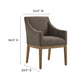 Modway Alton Upholstered Dining Chair with Arms in Mocha Natural – Mid Century Modern Padded Kitchen Chair with Wood Legs – Fabric Accent