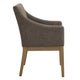Modway Alton Upholstered Dining Chair with Arms in Mocha Natural – Mid Century Modern Padded Kitchen Chair with Wood Legs – Fabric Accent