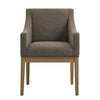 Modway Alton Upholstered Dining Chair with Arms in Mocha Natural – Mid Century Modern Padded Kitchen Chair with Wood Legs – Fabric Accent